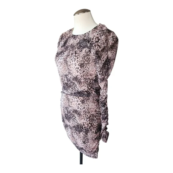 Steve Madden BB Dakota “Walk This Way” Tan Animal Print Bodycon Dress M - Picture 6 of 10